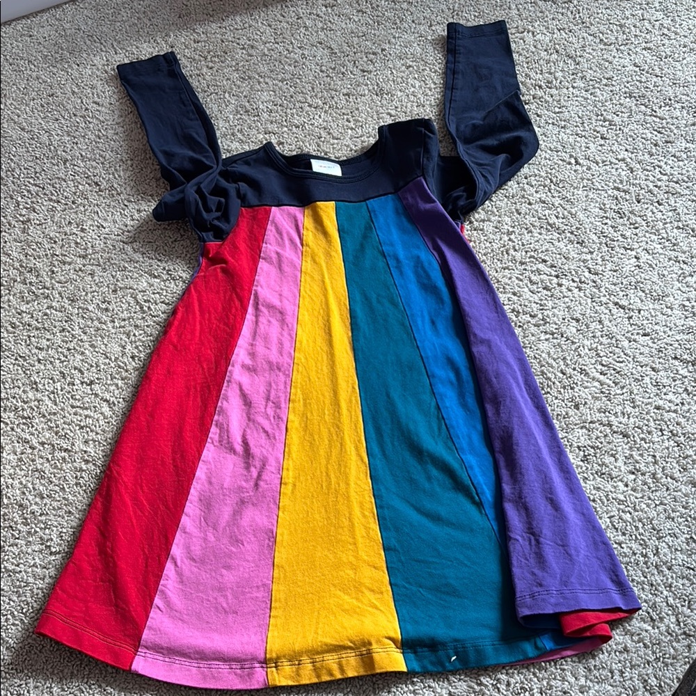 Colorful Striped Long Sleeve Dress